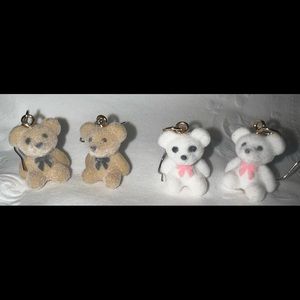 Velvet bear earrings